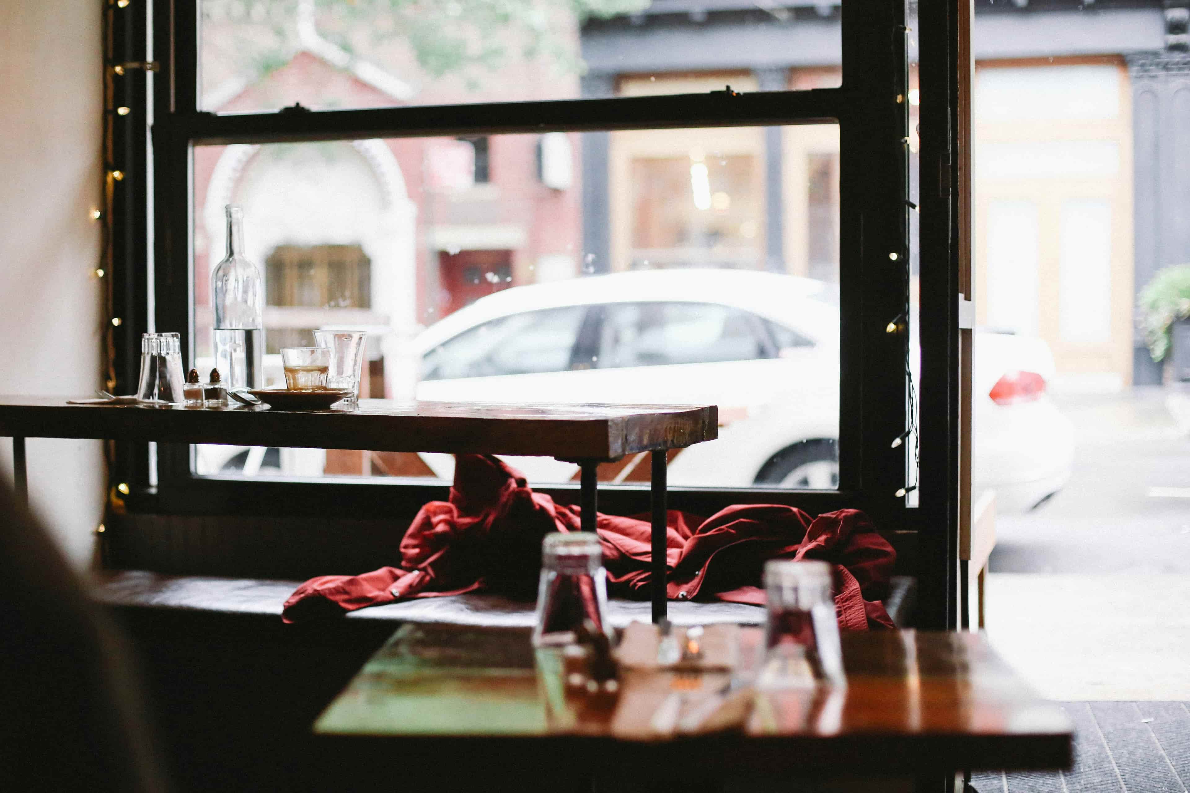 Looking outside from a cafe